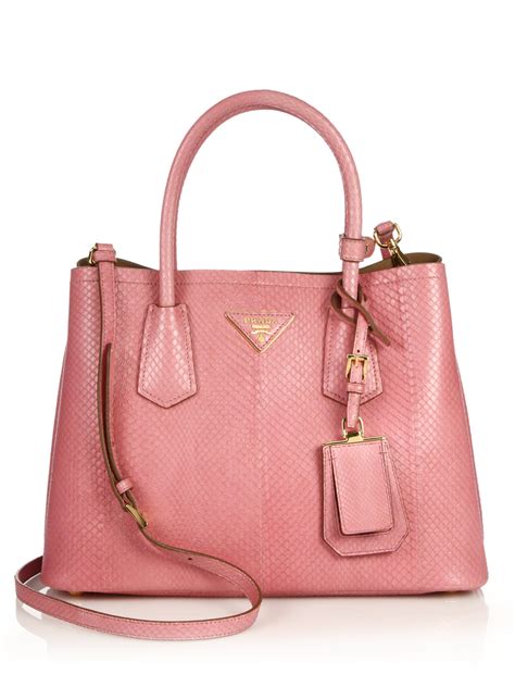 prada large hot pink 3 compartment handbag|bedazzled prada bag.